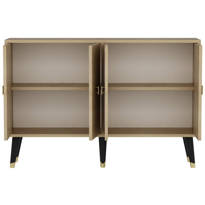 Hanah Home Consola Ansel - Roble zafiro, Dorado